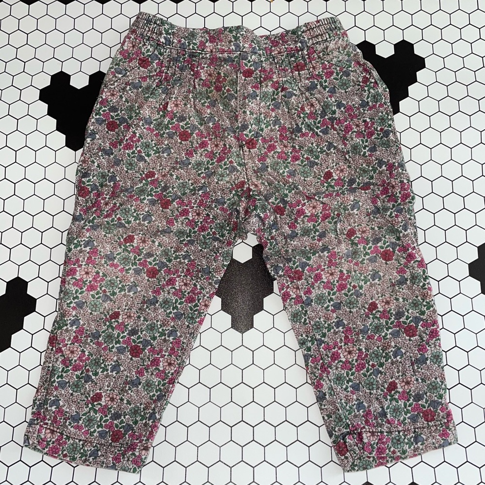 Baby Gap Corduroy Pleated Floral Pants